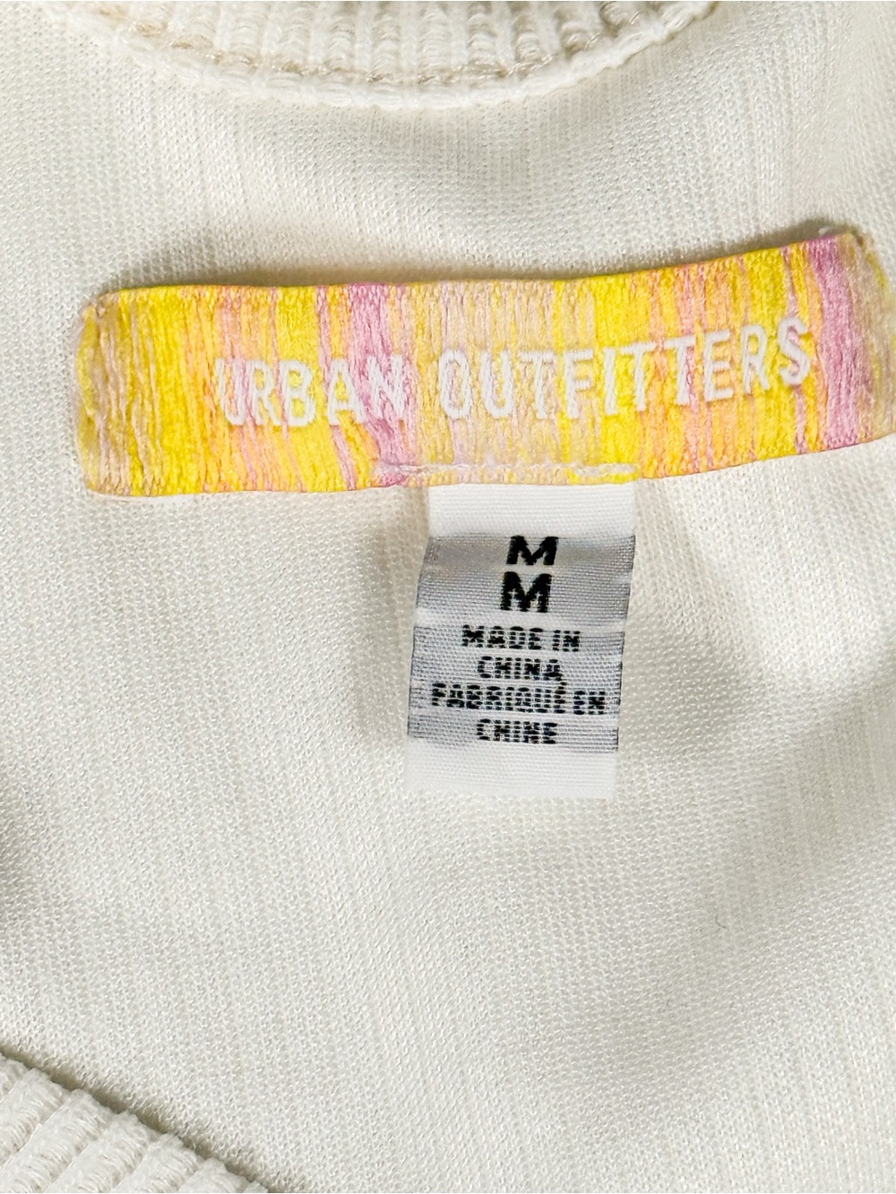 Urban Outfitters Ribbed Button Front Cropped Tank Top Cream Medium - Picture 14 of 16